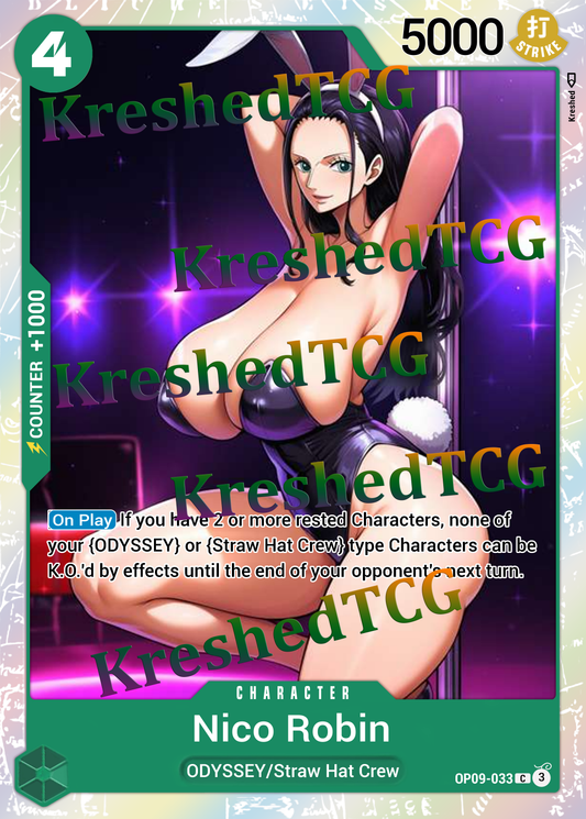 Nico Robin OP09-033 One Piece Full Art Holo – Anime Custom Card | KreshedTCG