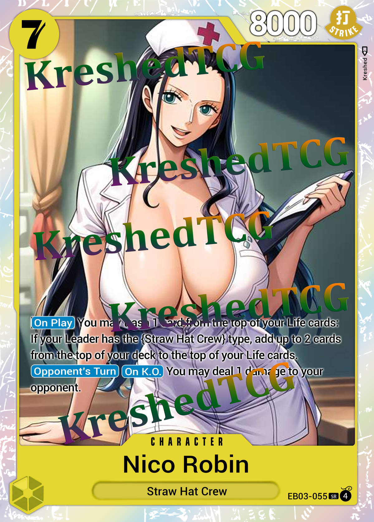 Nico Robin EB03-055 One Piece Full Art Holo – Anime Custom Card | KreshedTCG