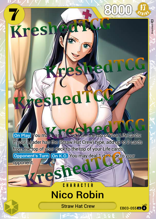 Nico Robin EB03-055 One Piece Full Art Holo – Anime Custom Card | KreshedTCG