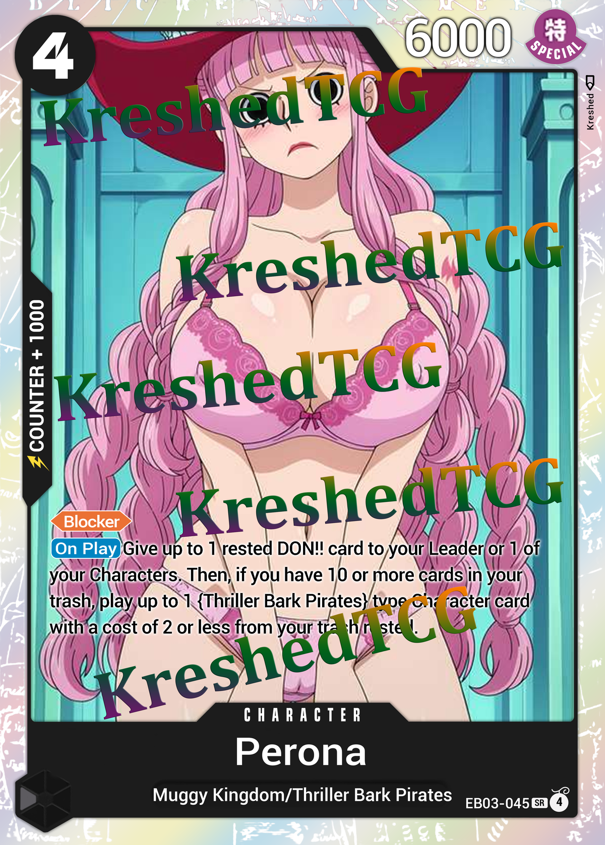 Perona EB03-045 One Piece Full Art Holo – Anime Custom Card | KreshedTCG