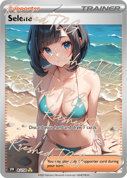 Selene Pokémon full art holo card KreshedTCG