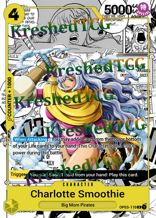 Charlotte Smoothie OP03-110 Manga Rare One Piece Full Art Holo – Anime Custom Card | KreshedTCG