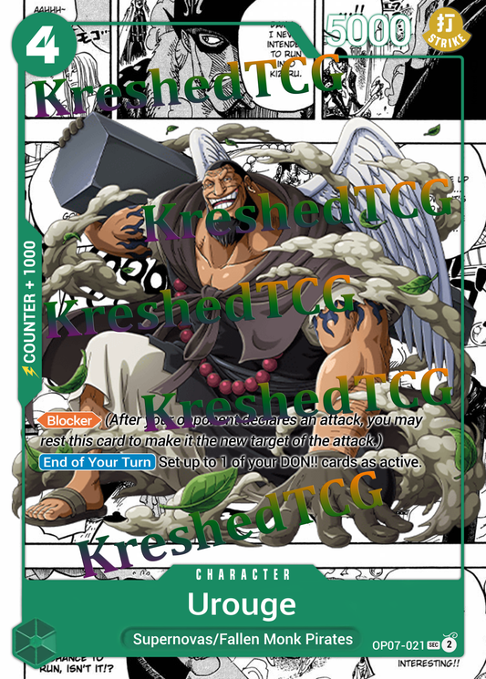 Urouge OP07-021 Manga Rare One Piece Full Art Holo – Anime Custom Card | KreshedTCG