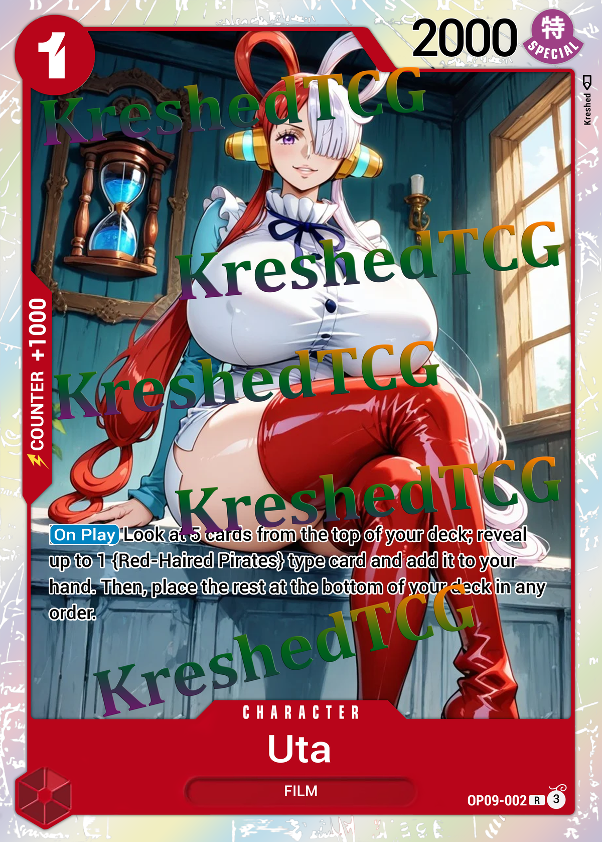 Uta OP09-002 One Piece Full Art Holo – Anime Custom Card | KreshedTCG