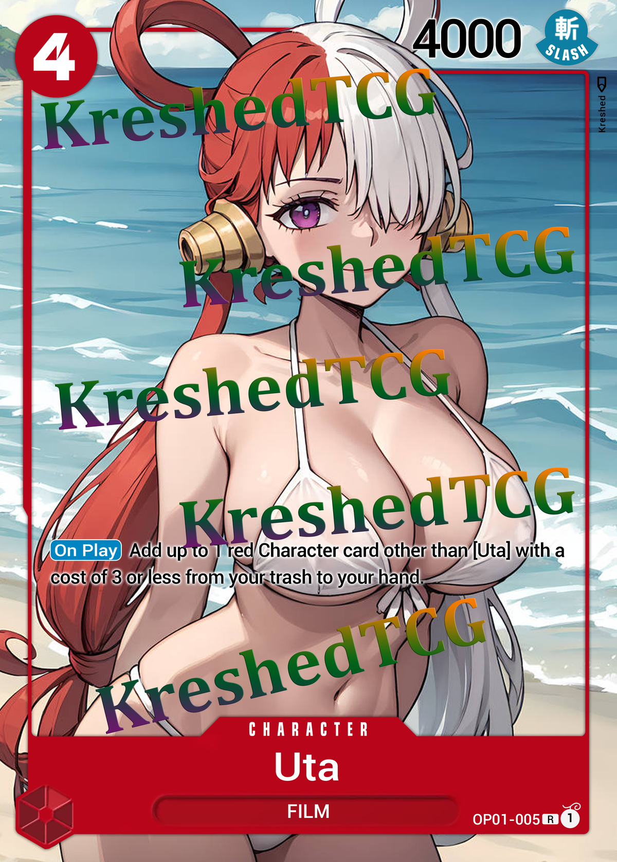 Uta OP01-005 One Piece Full Art Holo – Anime Custom Card | KreshedTCG