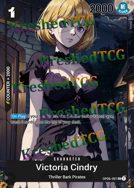Victoria Cindry OP06-091 One Piece Full Art Holo – Anime Custom Card | KreshedTCG