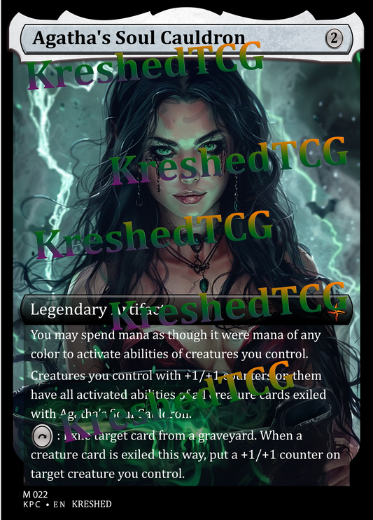 Agatha's Soul Cauldron MTG Full Art Holo – Anime Custom Card | KreshedTCG