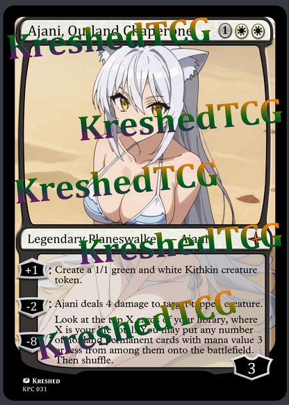 Ajani, Outland Chaperone MTG Full Art Holo – Anime Custom Card | KreshedTCG