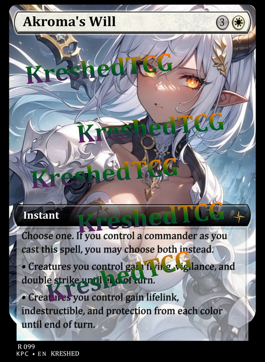 Akroma's Will MTG Full Art Holo – Anime Custom Card | KreshedTCG
