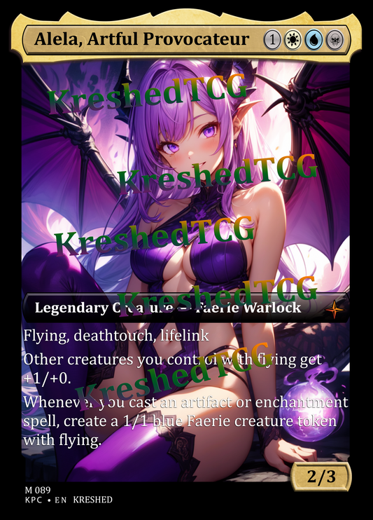Alela, Artful Provocateur MTG Full Art Holo – Anime Custom Card | KreshedTCG