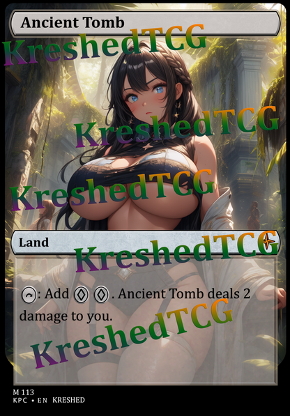 Ancient Tomb MTG Full Art Holo – Anime Custom Card | KreshedTCG