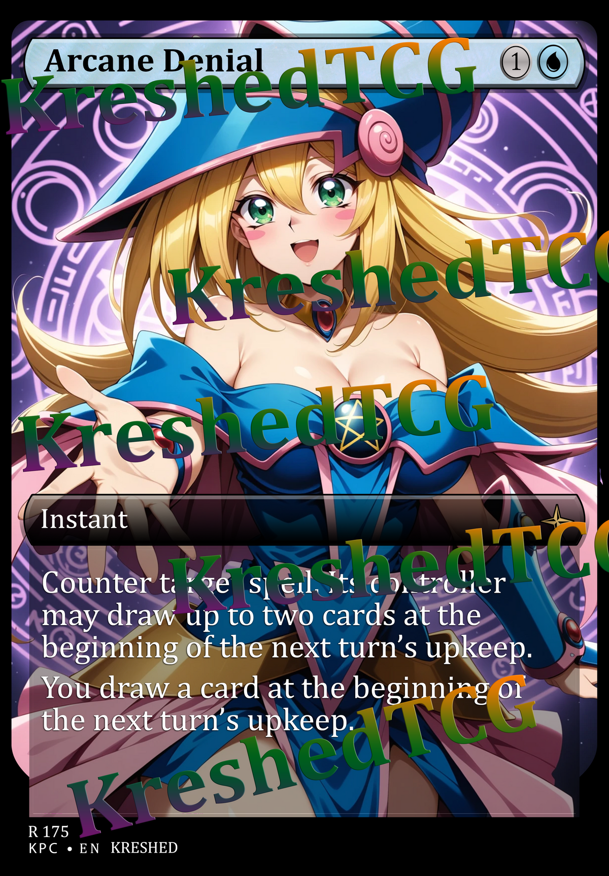Arcane Denial MTG Full Art Holo – Anime Custom Card | KreshedTCG