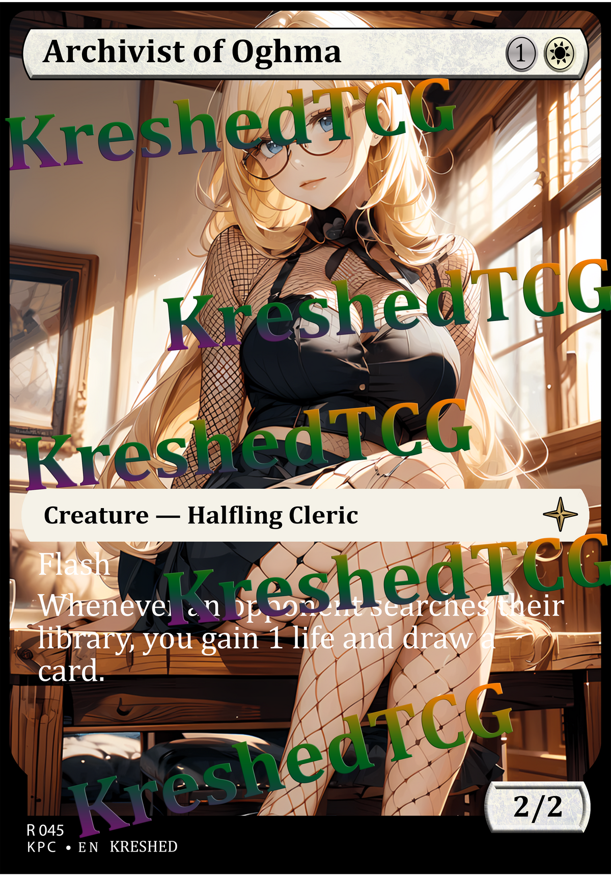 Archivist of Oghma MTG Full Art Holo – Anime Custom Card | KreshedTCG