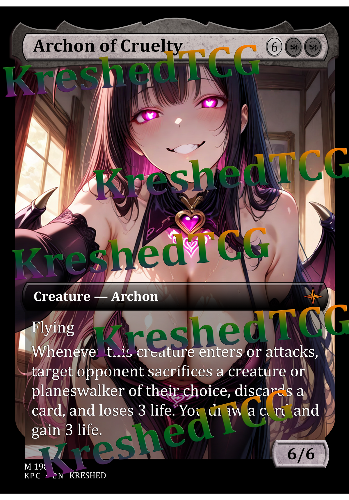 Archon of Cruelty MTG Full Art Holo – Anime Custom Card | KreshedTCG