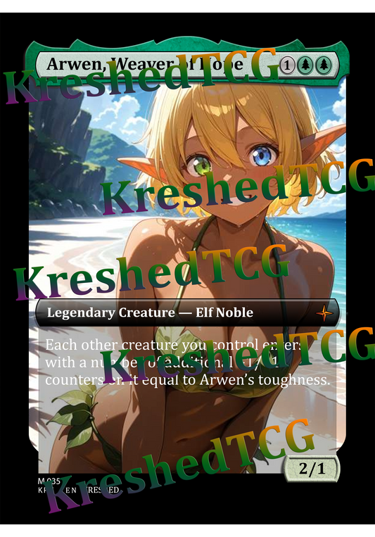 Arwen Weaver of Hope MTG Full Art Holo – Anime Custom Card | KreshedTCG