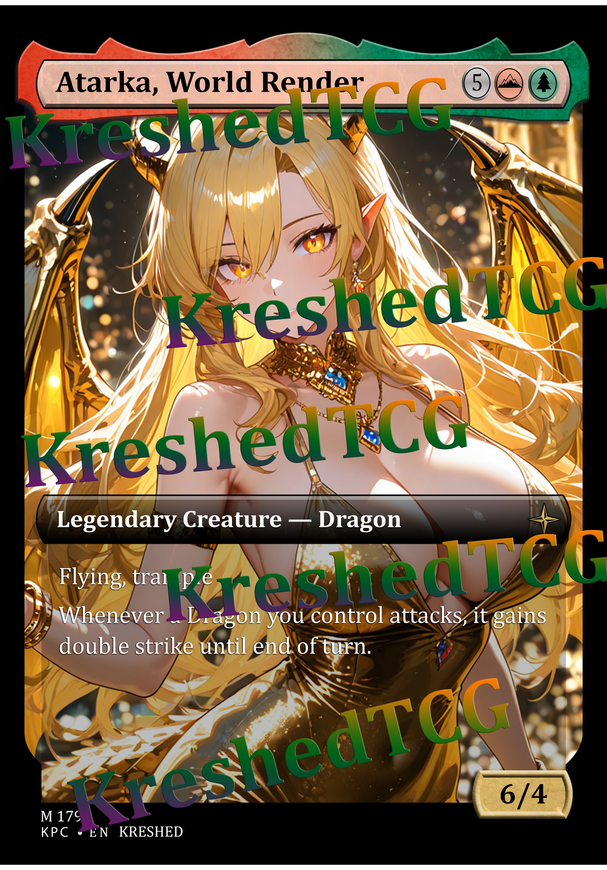 Atarka, World Render MTG Full Art Holo – Anime Custom Card | KreshedTCG