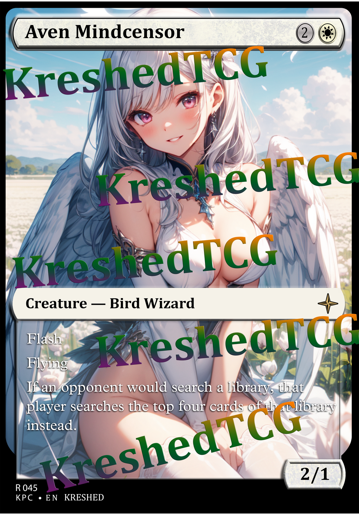 Aven Mindcensor MTG Full Art Holo – Anime Custom Card | KreshedTCG