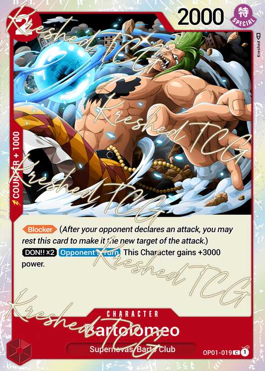 Bartolomeo OP01-019 One Piece Full Art Holo – Anime Custom Card | KreshedTCG