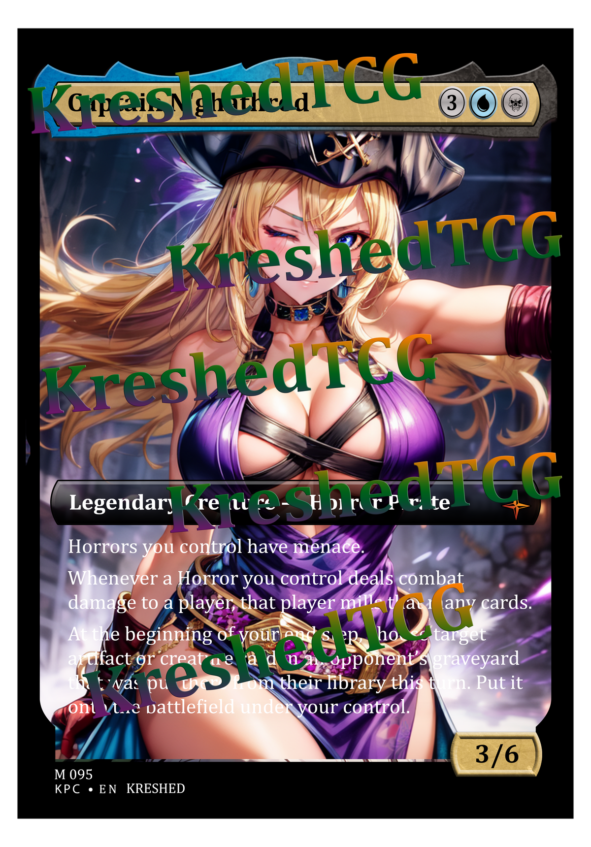 Captain N'ghathrod MTG Full Art Holo – Anime Custom Card | KreshedTCG
