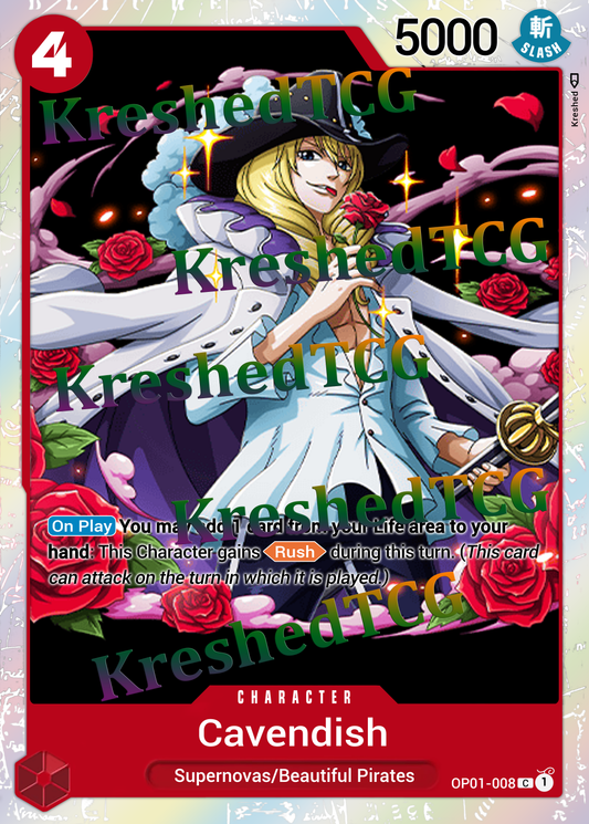 Cavendish OP01-008 One Piece Full Art Holo – Anime Custom Card | KreshedTCG