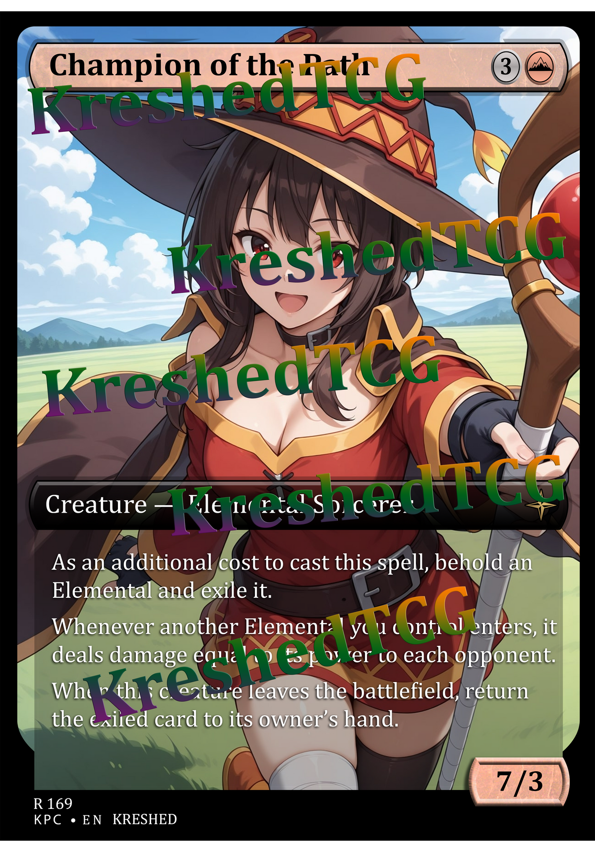 Champion of the Path MTG Full Art Holo – Anime Custom Card | KreshedTCG