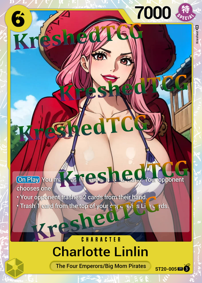 Charlotte Linlin ST20-005 One Piece Full Art Holo – Anime Custom Card | KreshedTCG