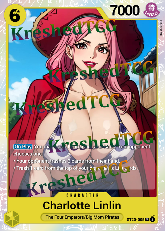 Charlotte Linlin ST20-005 One Piece Full Art Holo – Anime Custom Card | KreshedTCG