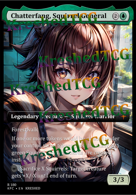 Chatterfang, Squirrel General MTG Full Art Holo – Anime Custom Card | KreshedTCG