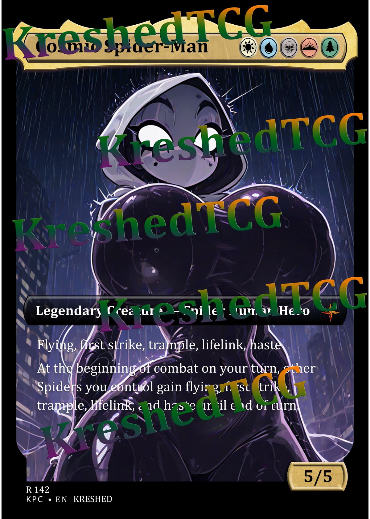 Cosmic Spider-Man MTG Full Art Holo – Anime Custom Card | KreshedTCG