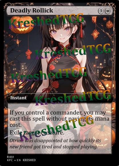 Deadly Rollick MTG Full Art Holo – Anime Custom Card | KreshedTCG
