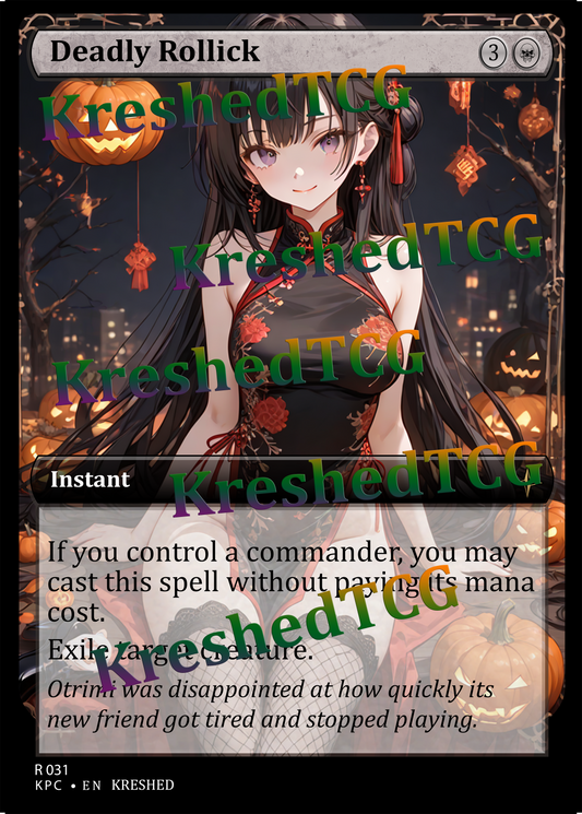 Deadly Rollick MTG Full Art Holo – Anime Custom Card | KreshedTCG