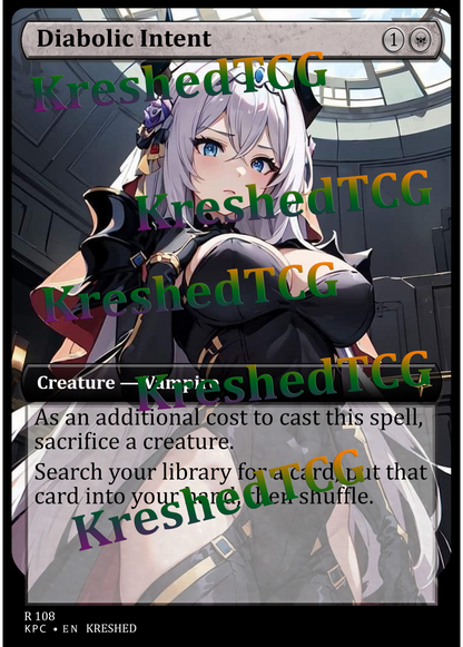 Diabolic Intent MTG Full Art Holo – Anime Custom Card | KreshedTCG
