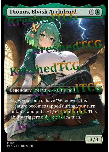 Dionus, Elvish Archdruid MTG Full Art Holo – Anime Custom Card | KreshedTCG