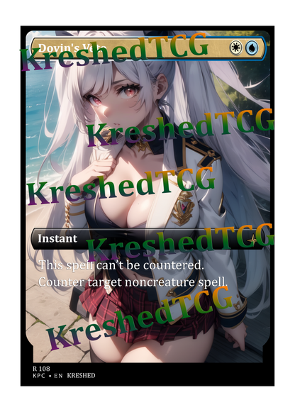 Dovin's Veto MTG Full Art Holo – Anime Custom Card | KreshedTCG