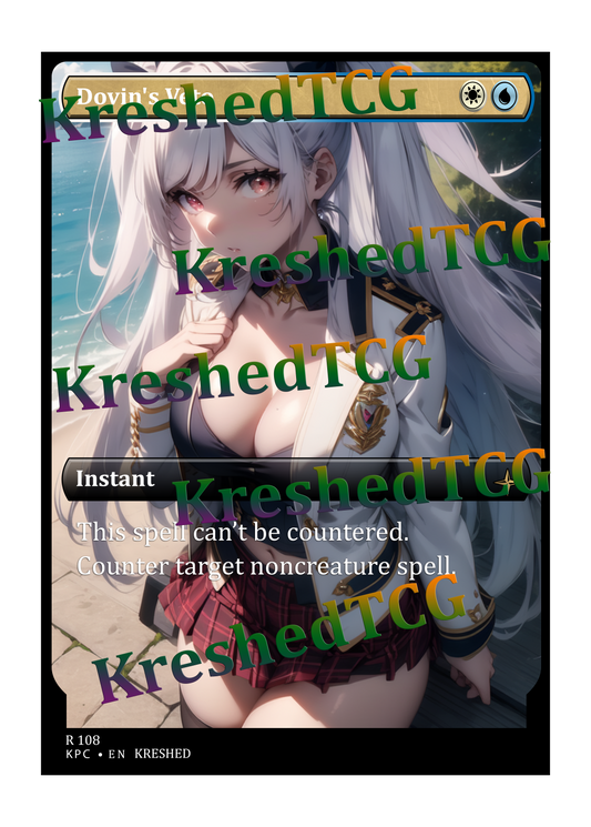 Dovin's Veto MTG Full Art Holo – Anime Custom Card | KreshedTCG