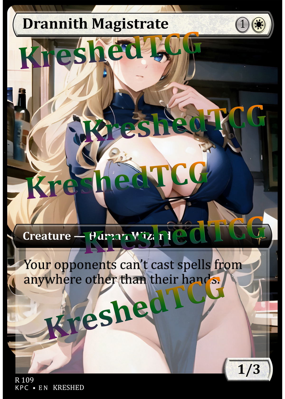 Drannith Magistrate MTG Full Art Holo – Anime Custom Card | KreshedTCG