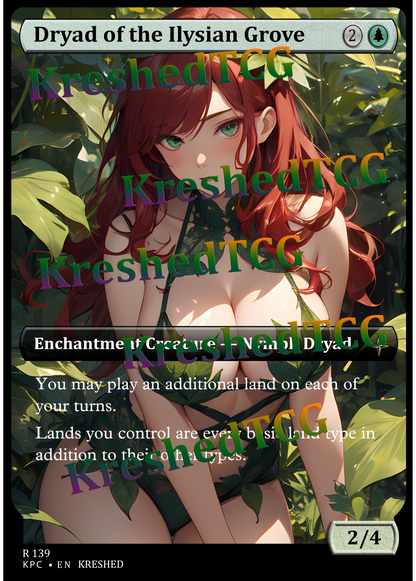 Dryad of the Ilysian Grove MTG Full Art Holo – Anime Custom Card | KreshedTCG