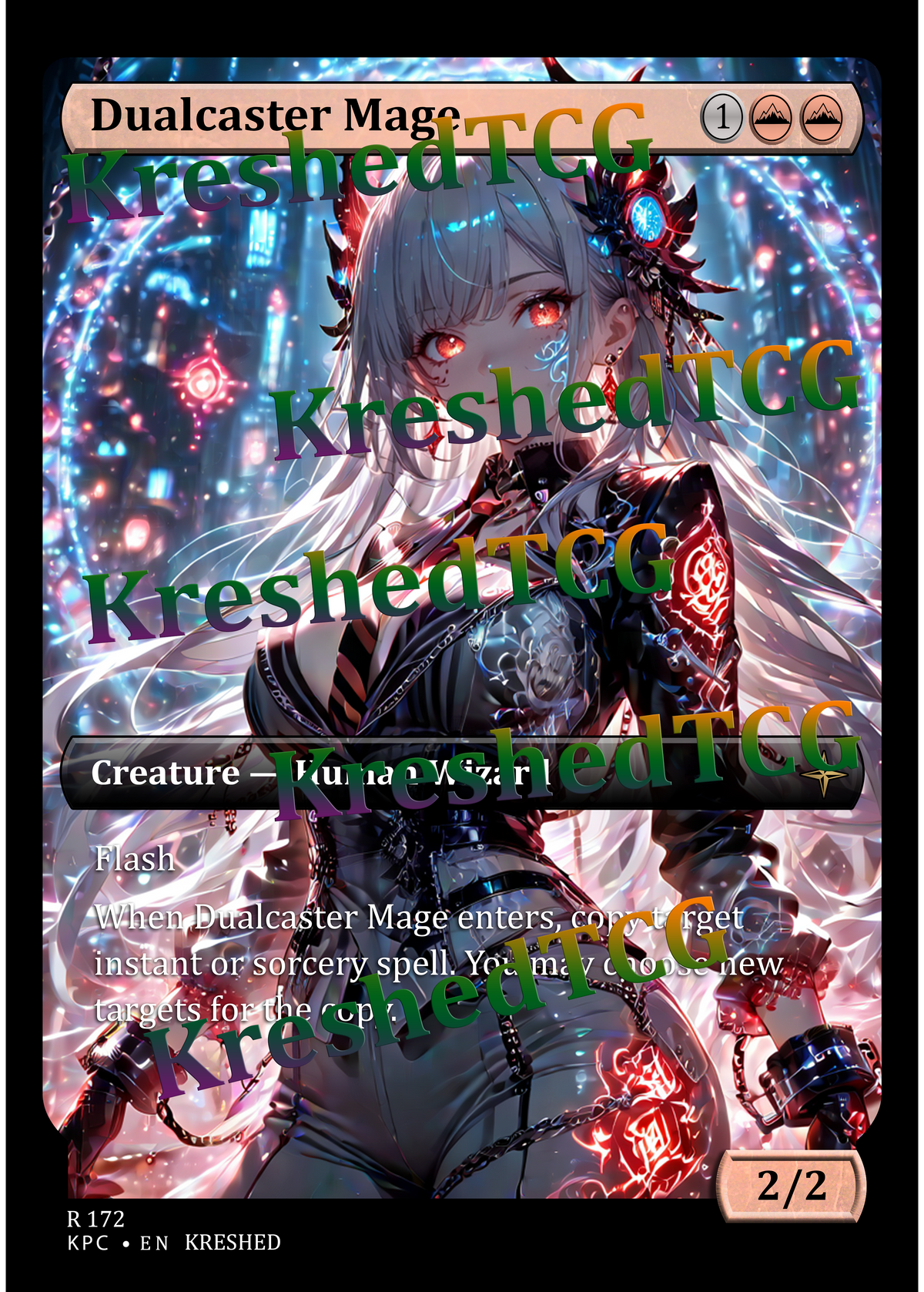 Dualcaster Mage MTG Full Art Holo – Anime Custom Card | KreshedTCG