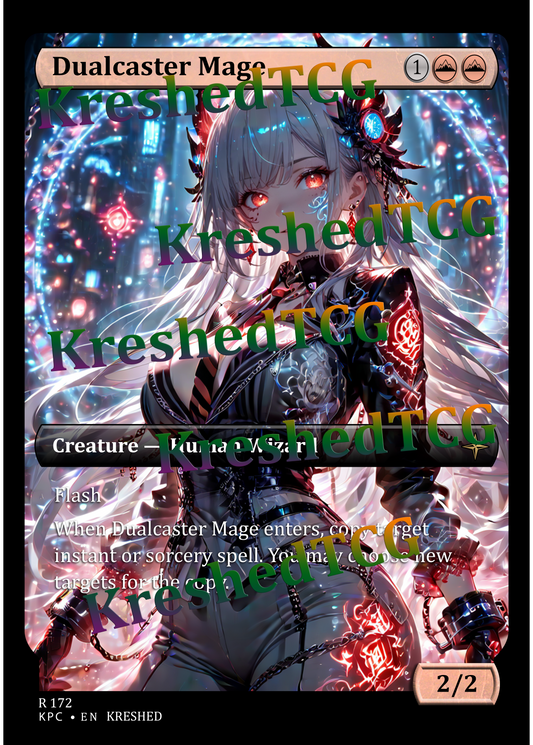 Dualcaster Mage MTG Full Art Holo – Anime Custom Card | KreshedTCG