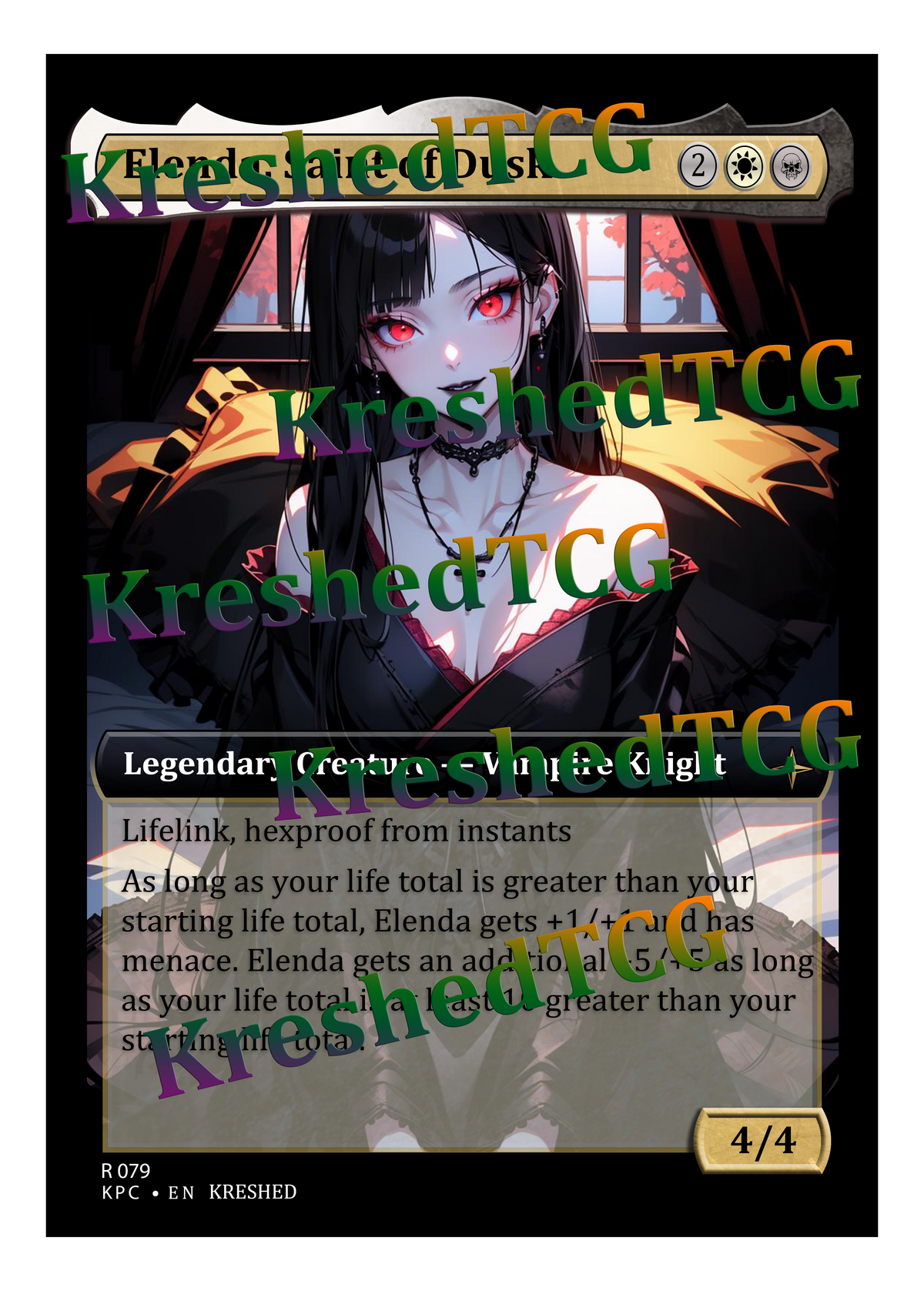 Elenda, Saint of Dusk MTG Full Art Holo – Anime Custom Card | KreshedTCG