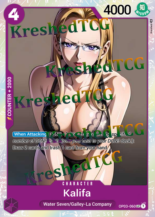Kalifa OP03-060 One Piece Full Art Holo – Anime Custom Card | KreshedTCG