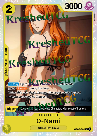 O-Nami OP06-101 One Piece Full Art Holo – Anime Custom Card | KreshedTCG