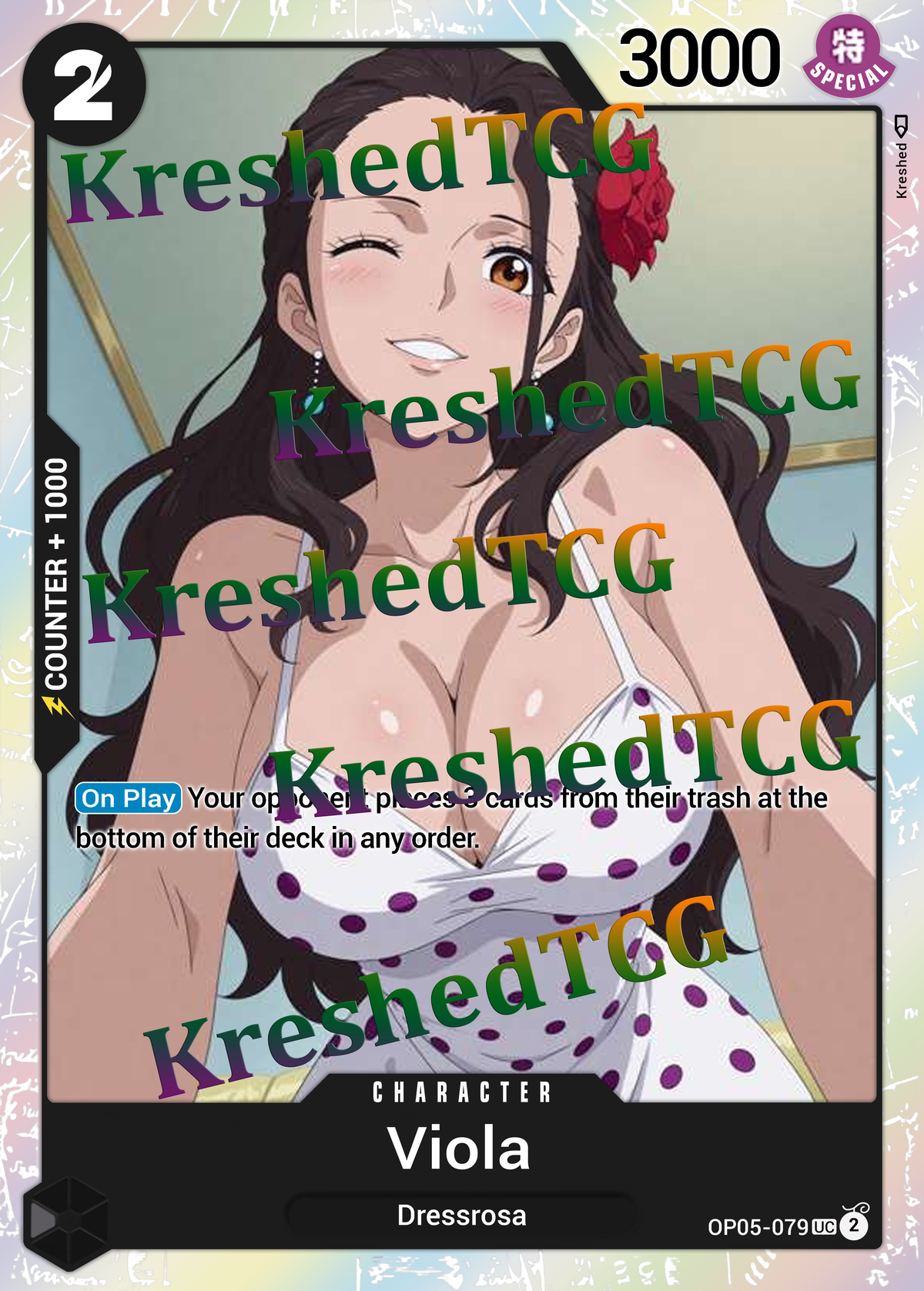 Viola OP05-079 One Piece Full Art Holo – Anime Custom Card | KreshedTCG