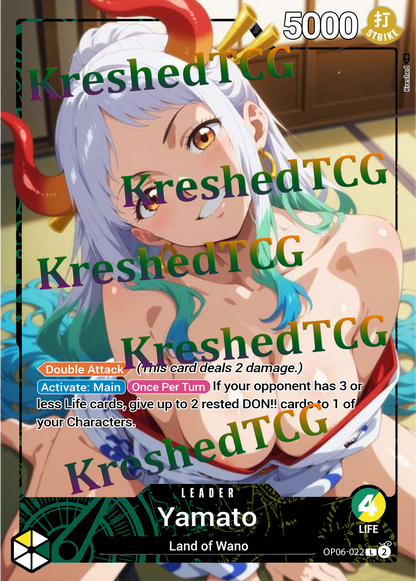 Yamato OP06-022 Leader One Piece Full Art Holo – Anime Custom Card | KreshedTCG