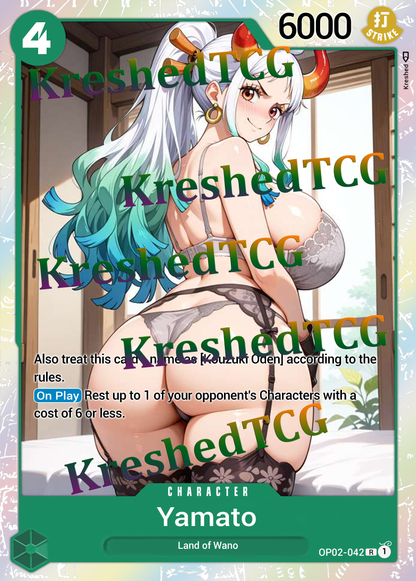 Yamato OP02-042 One Piece Full Art Holo – Anime Custom Card | KreshedTCG