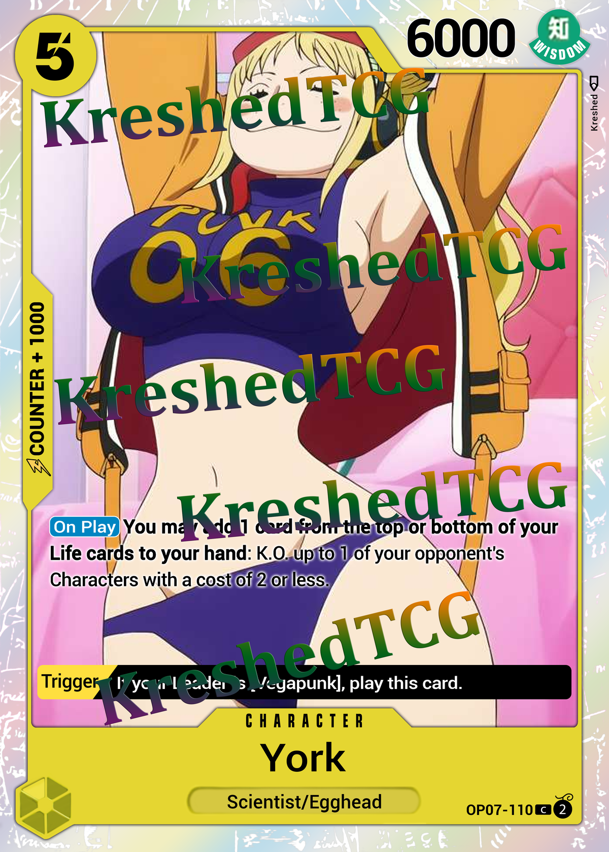 York OP07-110 Leader One Piece Full Art Holo – Anime Custom Card | KreshedTCG